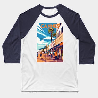 Cannes, France, Vintage Travel Poster Baseball T-Shirt